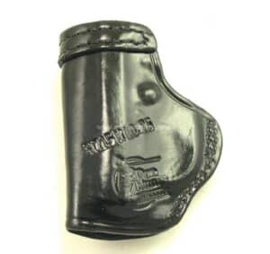 Rear view of the Don Hume H715M leather IWB holster for a Beretta Tomcat